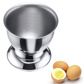 Egg cup with foot, stainless steel