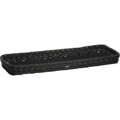 Woven tray, 60 x 20 x 5 cm, black