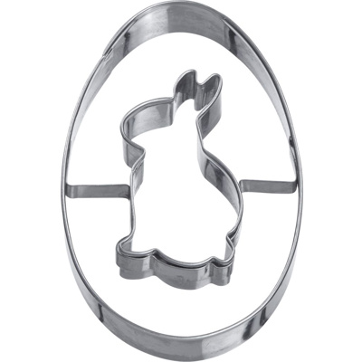 Cookie cutter »Egg with rabbit«, 8 cm