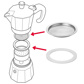 2 Silicone rings + 1 filter plate f espresso maker art. 2462