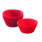 6 Silicone muffin cups, ø 7 cm, red
