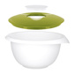 Mixing bowl with two piece lid, 2,5 l, white/apple green