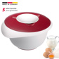 Mixing bowl with two piece lid, 2,5 l, white/red