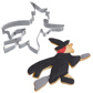 Cookie cutter »Witch on Broom«, 9 cm
