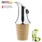2 Free flow pourers »Inox oil special«, silicone cork, spout