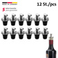 12 Free flow pourers »Inox oil special«, PE cork, metal flap