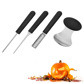9 Pumpkin carving set »Halloween« 4 pcs., with carving patte