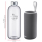 Glass drinking bottle »Viva« 1 l, with cover, anthracite