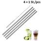 4 Stainless steel drinking straws »Edelstahl« straight + cle